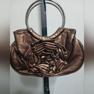 Copper Faux Leather Evening Bag